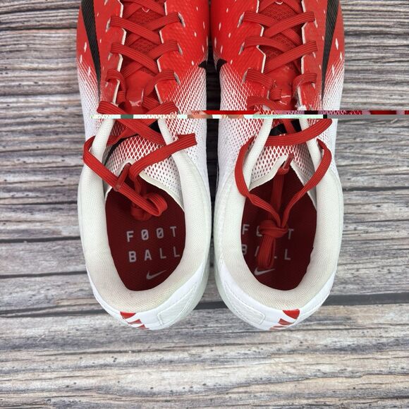 Size 13.5 Nike Vapor Untouchable Speed 3 TD Football Cleats White Red AO3034-108 main image 6